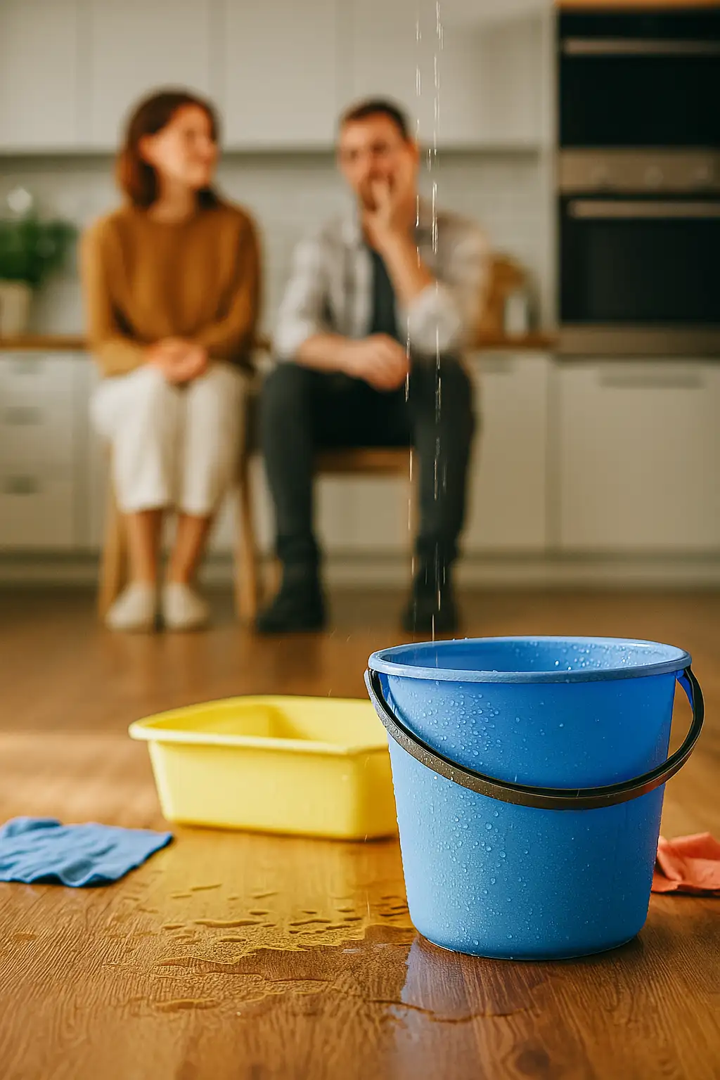 Wasserschaden mit Wassertropfen - professionelle Leckortung